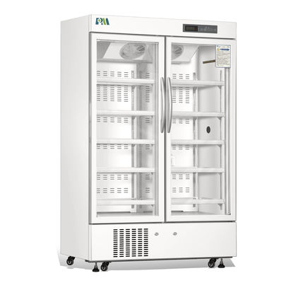 병원 장비를 위한 656L 인간 환경 공학적 이중 유리 문 생체 의학 약국 백신 냉장고 냉동고