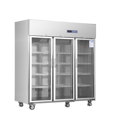 녹슬지 않는 강철 1500L 대용량 약국 의학 냉장고 3 유리문