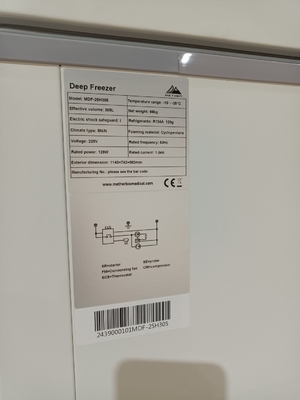 MDF-40H305 -40℃ 생명공학 흉부 딥 프리저 305L 의료 등급 극저온 보관 냉동고